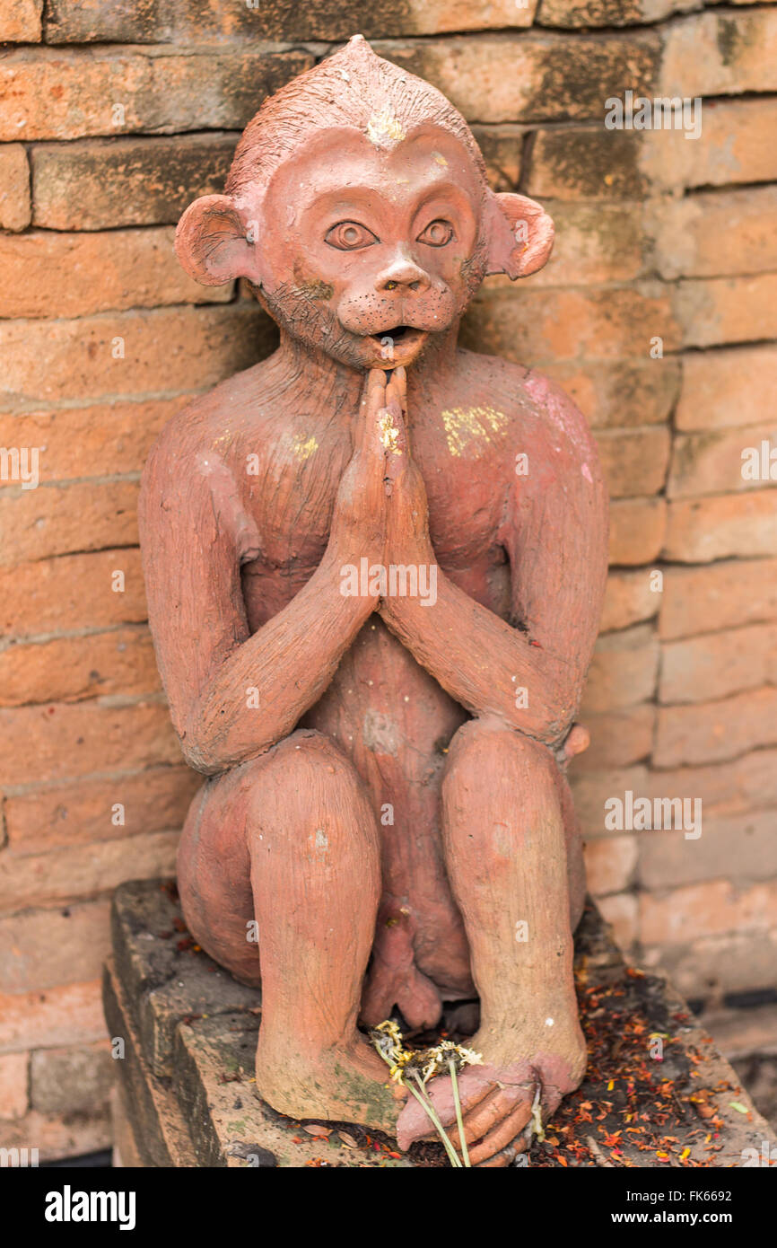 Thai sculpture of monkey Stock Photo