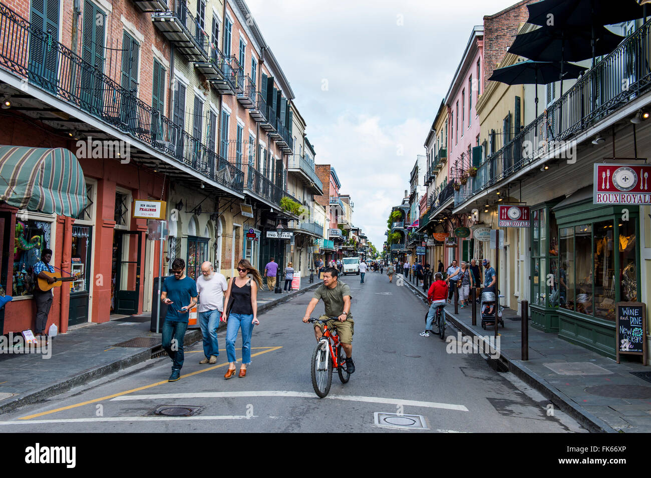 French colonial houses, French Quarter, New Orleans, Louisiana, United