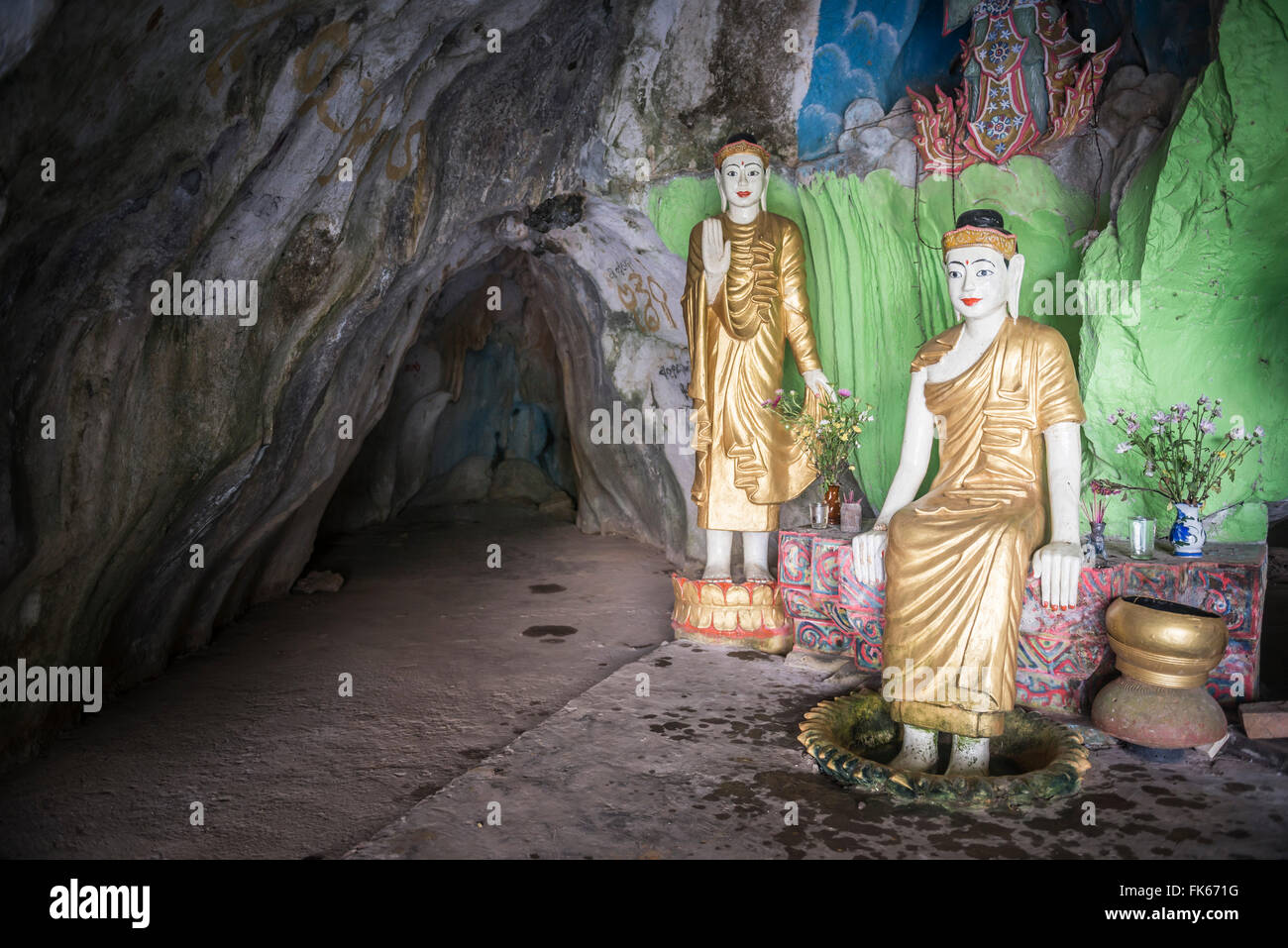 Cave temple near Mawlamyine, Mon State, Myanmar (Burma), Asia Stock Photo