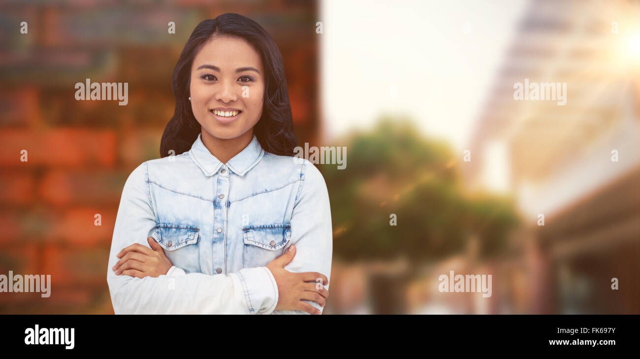 Young woman arms crossed eyes hi-res stock photography and images - Alamy