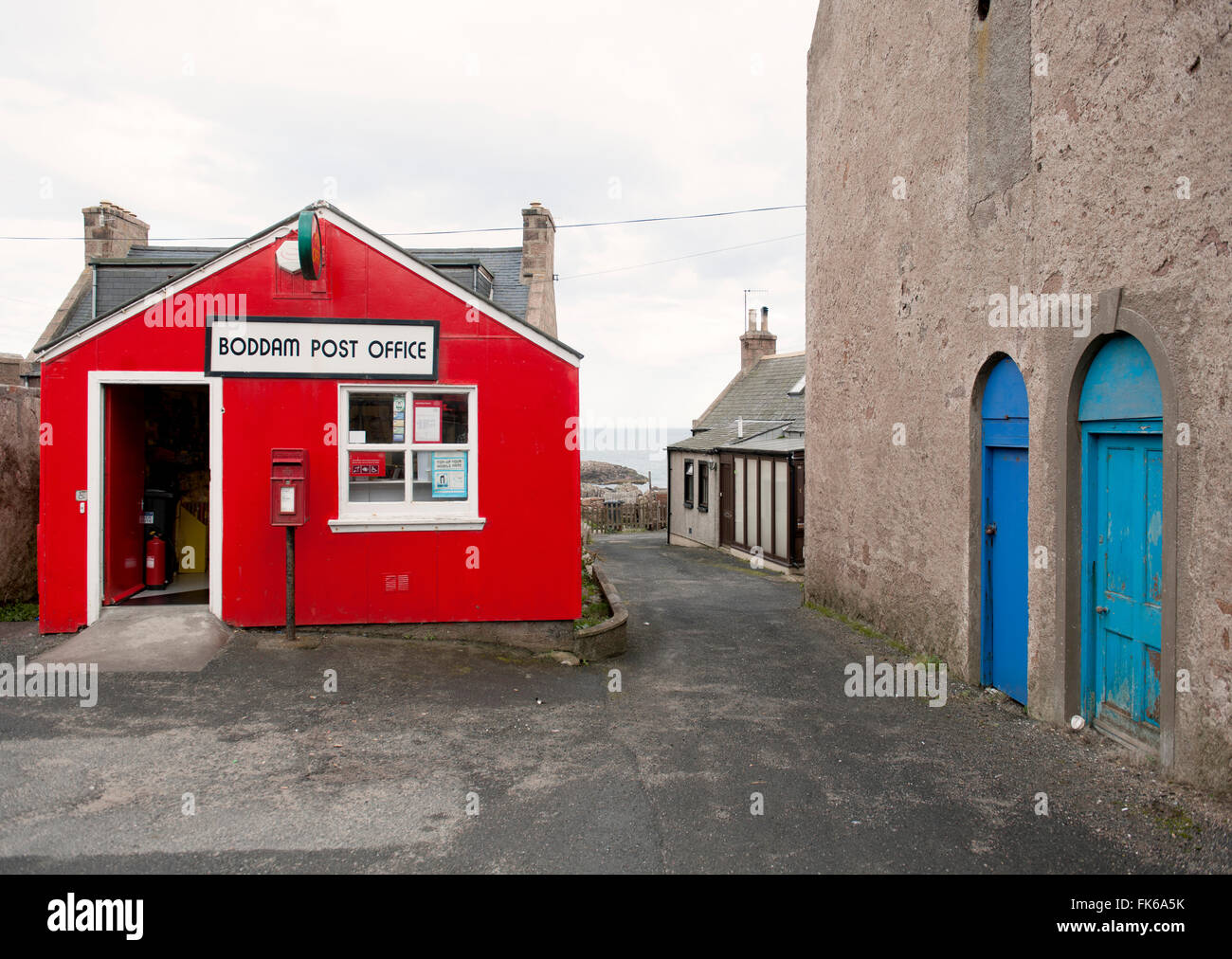 Rural post office in the small fishing village of Boddam, Scotland, United Kingdom, Europe Stock Photo