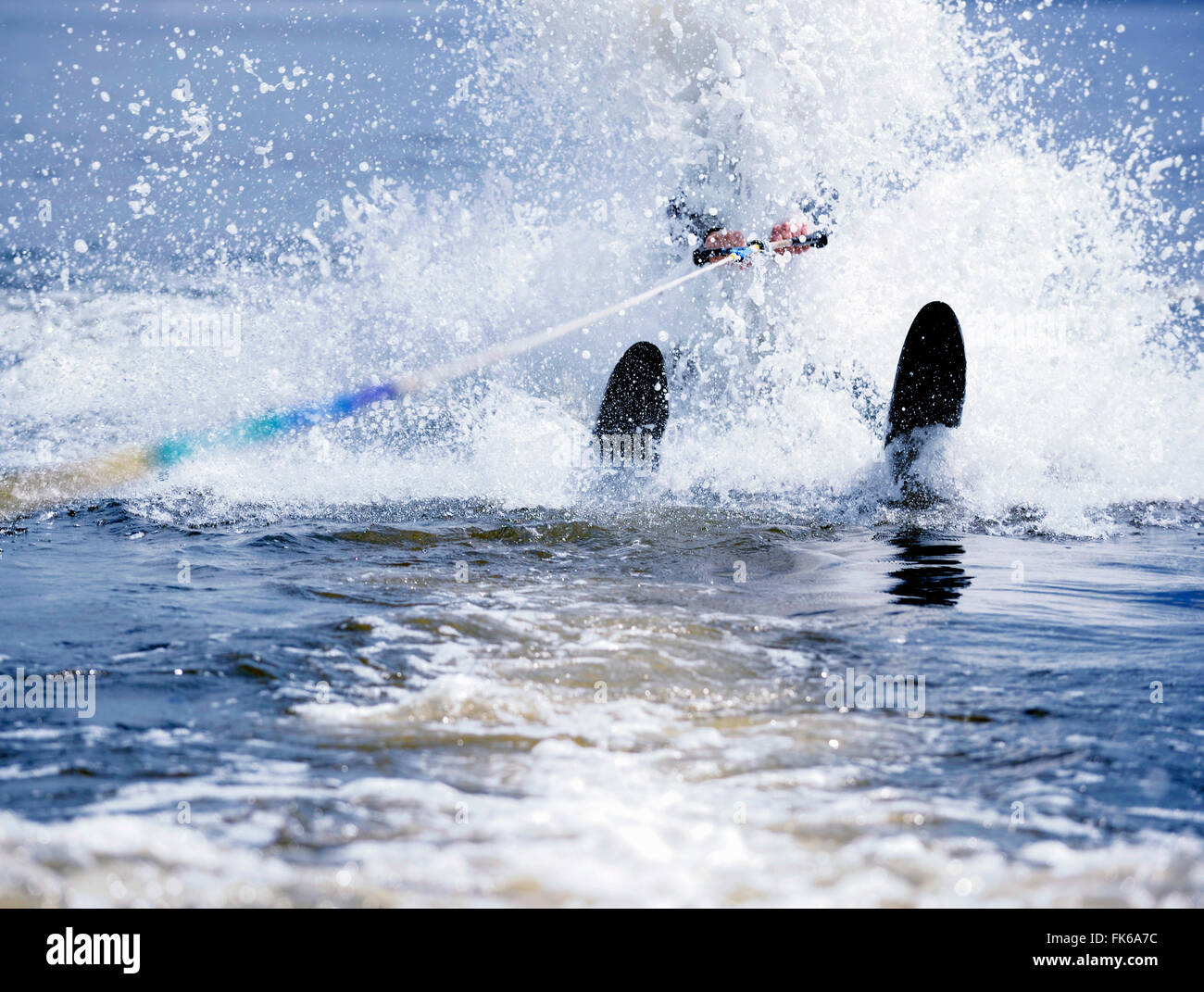 Learning to waterski, United Kingdom, Europe Stock Photo