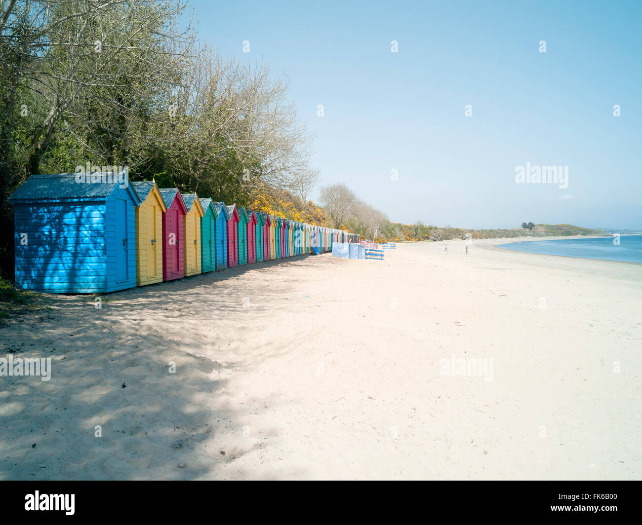 Beach huts at Holkham Nature Reserve near Wells-next-the-Sea, Norfolk, England, United Kingdom, Europe Stock Photo