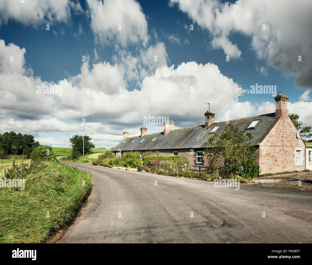 Long house in the Scottish borders, Scotland, United Kingdom, Europe Stock Photo