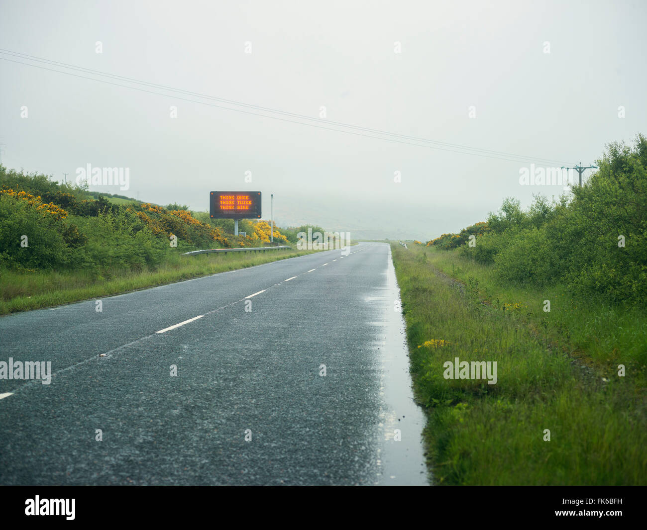 Road warning sign, Scotland, United Kingdom, Europe Stock Photo