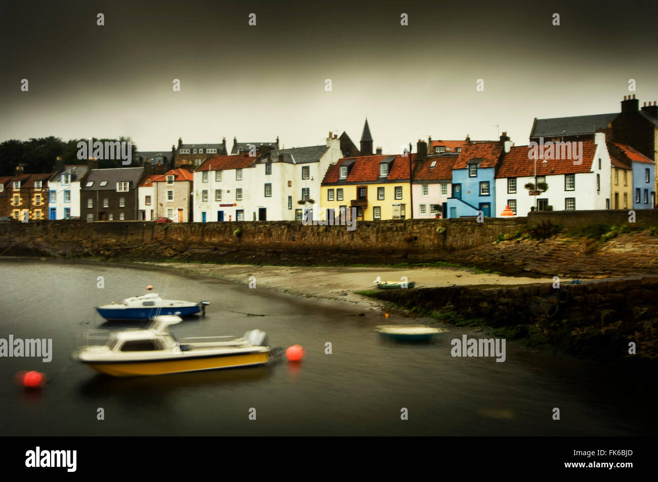 St. Monans Harbour, East Neuk of Fife, in a storm, Scotland, United Kingdom, Europe Stock Photo