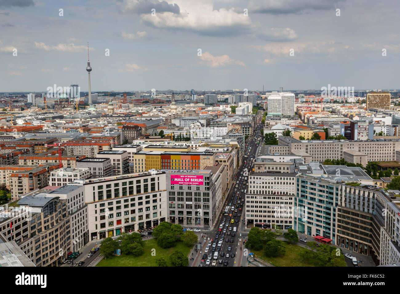 Skyline of Berlin from the Panorama Punkt (Panorama Point), Berlin, Germany, Europe Stock Photo