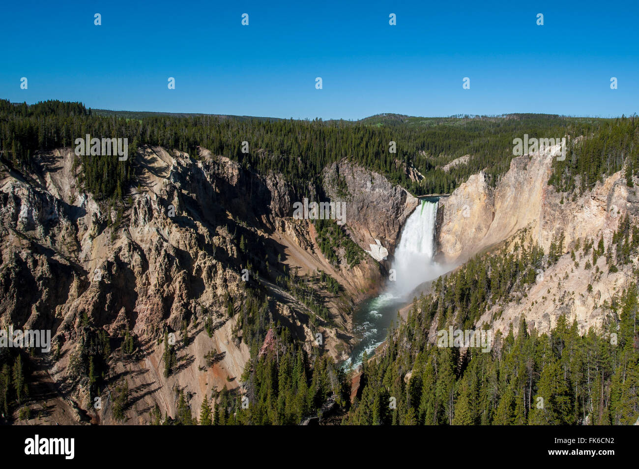 Lower Falls, Yellowstone National Park, UNESCO World Heritage Site, Wyoming, United States of America, North America Stock Photo