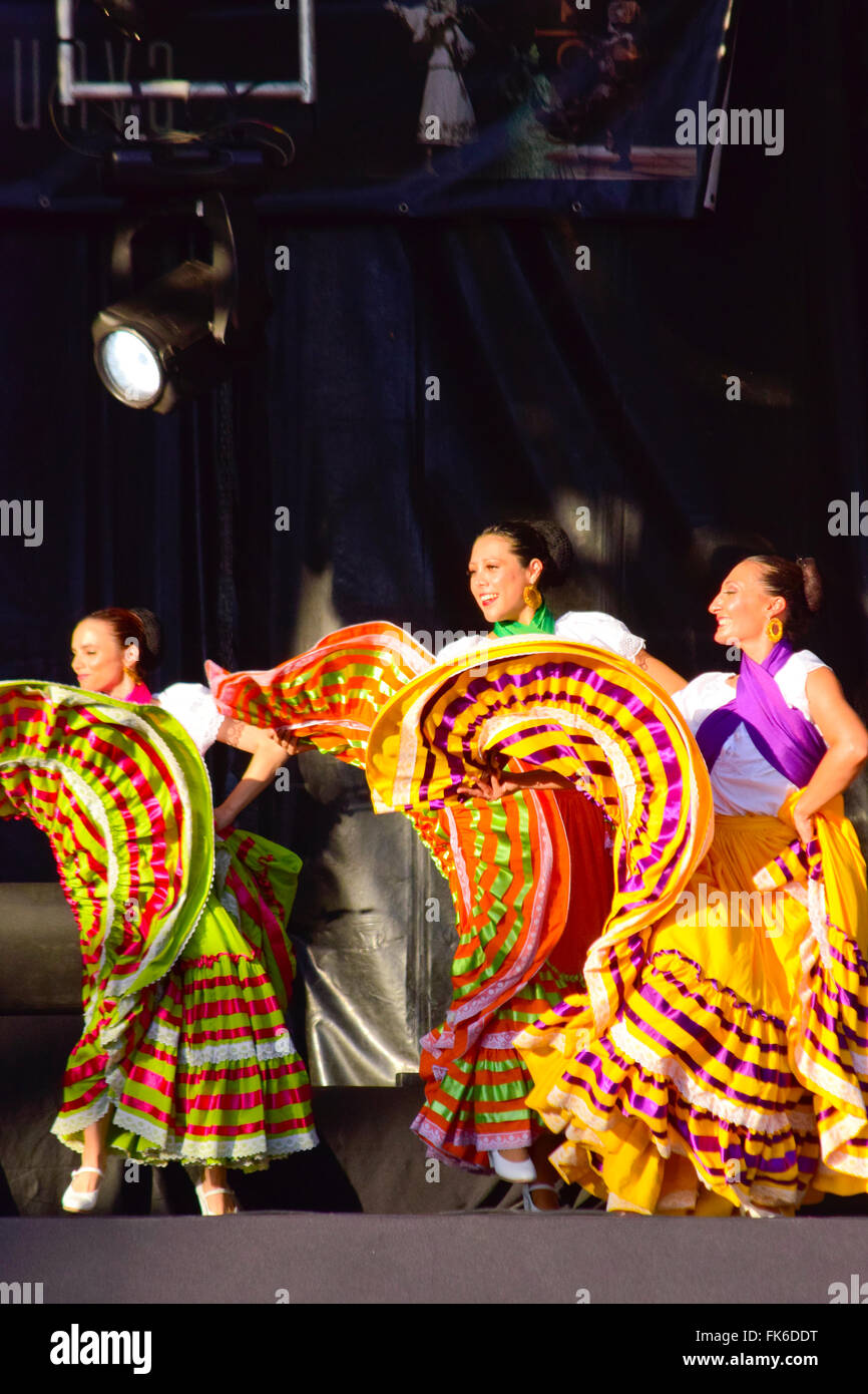 Mexican folk dance, dancers from Mexico. Stock Photo