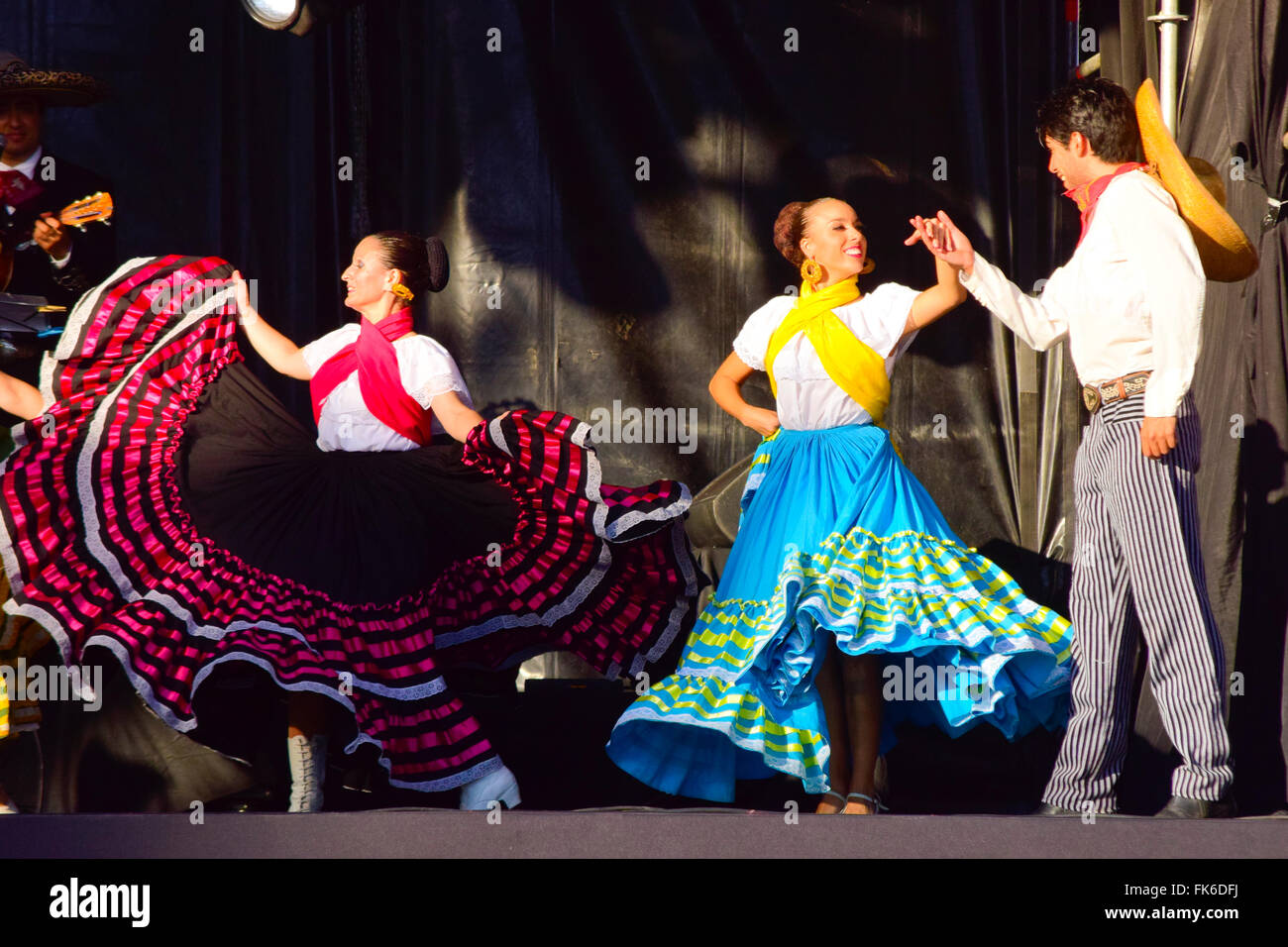 Mexican folk dance, dancers from Mexico. Stock Photo