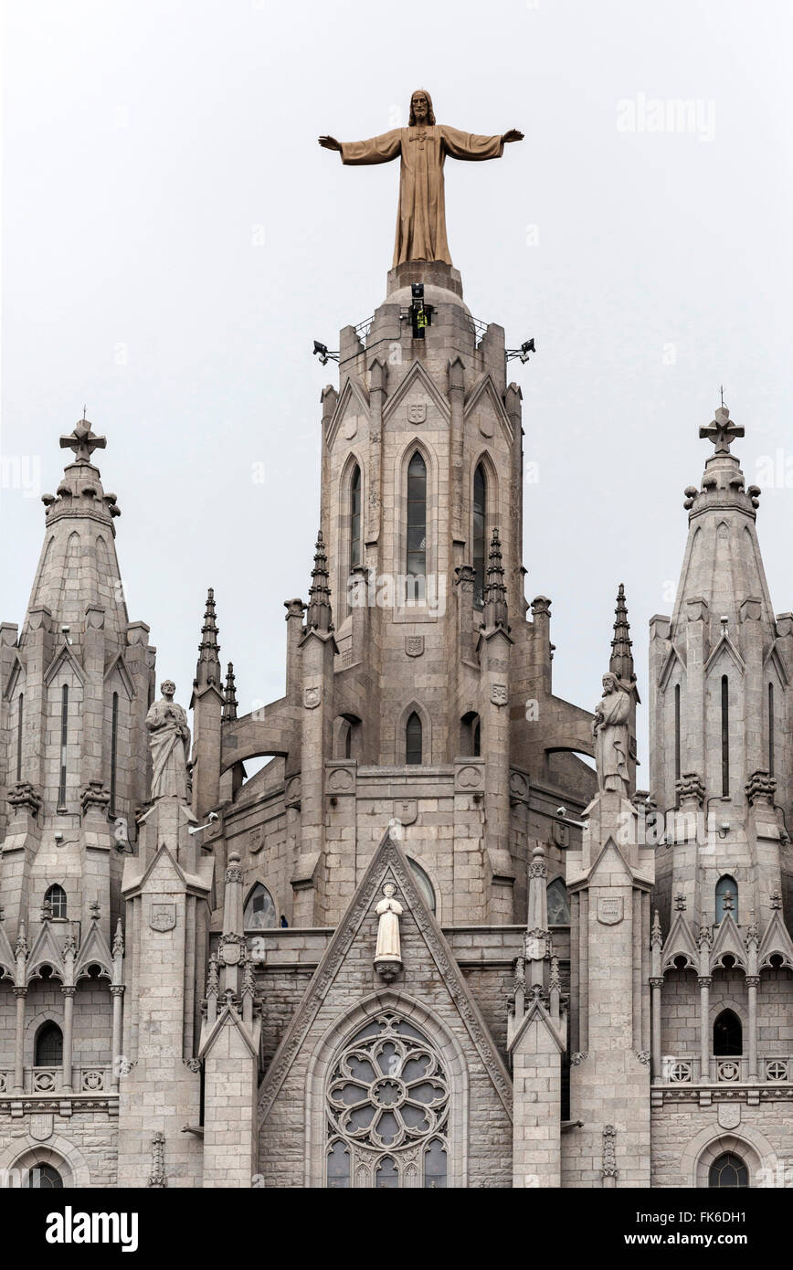 Temple expiatori del Sagrat Cor, by Enric Sagnier, Tibidabo, Barcelona. Stock Photo