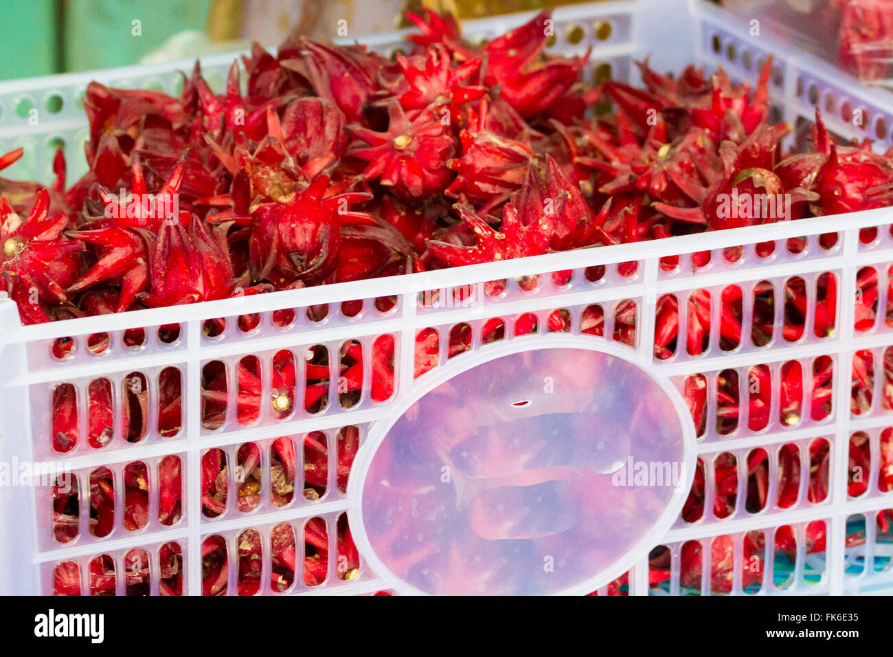 roselle in basket at market , selective focus Stock Photo