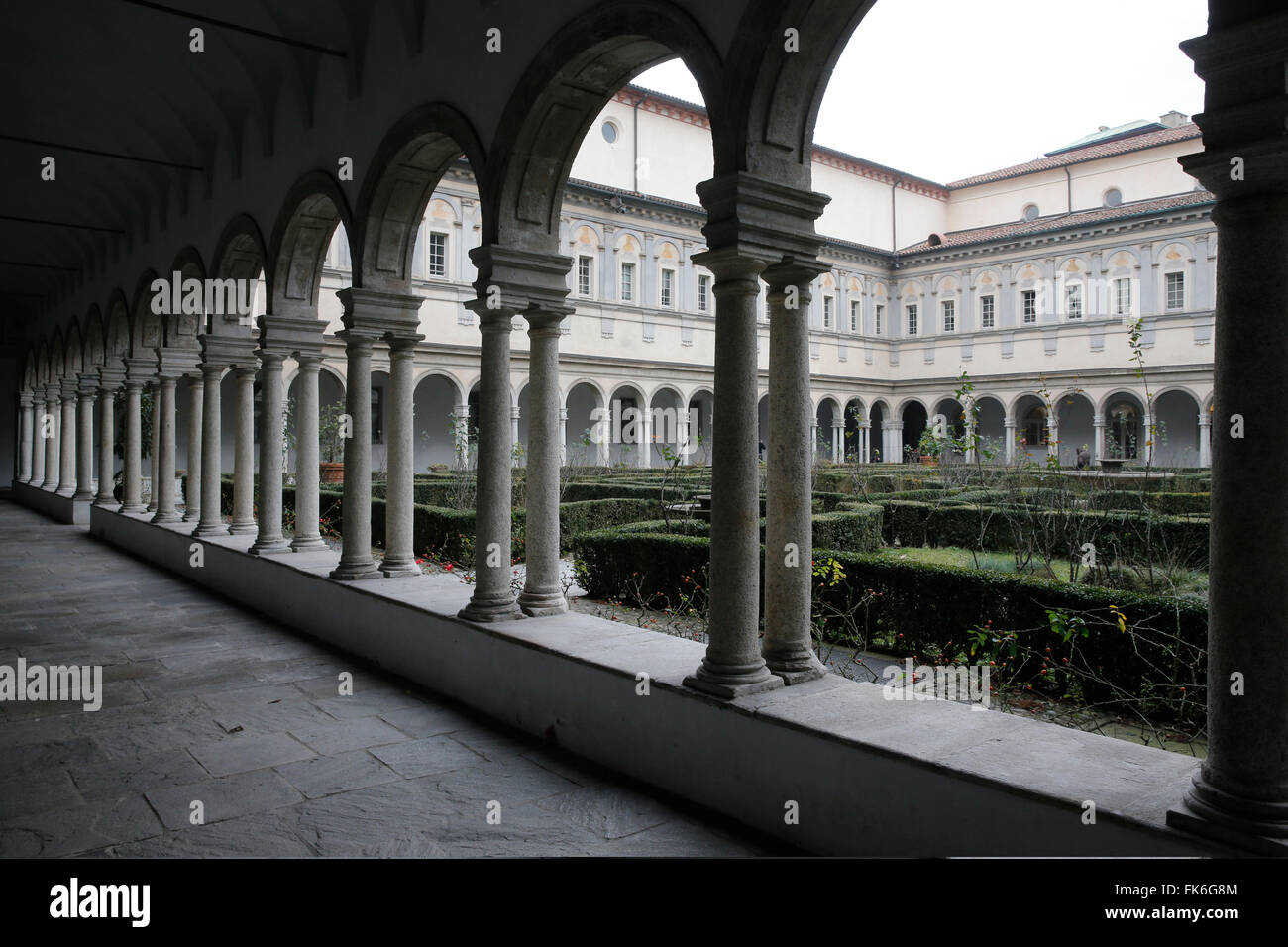 Theological university cloister, Milan, Lombardy, Italy, Europe Stock Photo