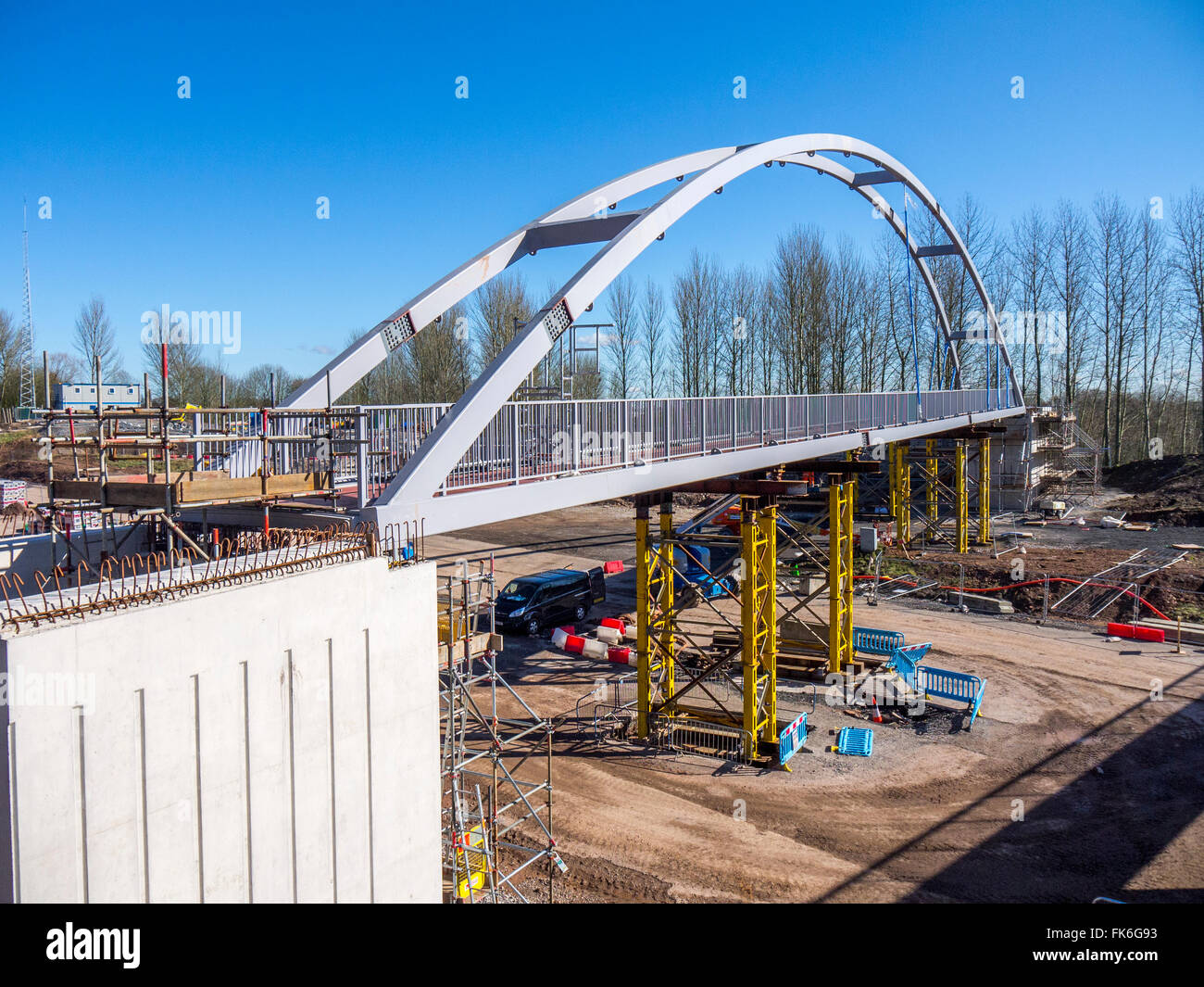 New footbridge construction with Blue sky Stock Photo Alamy