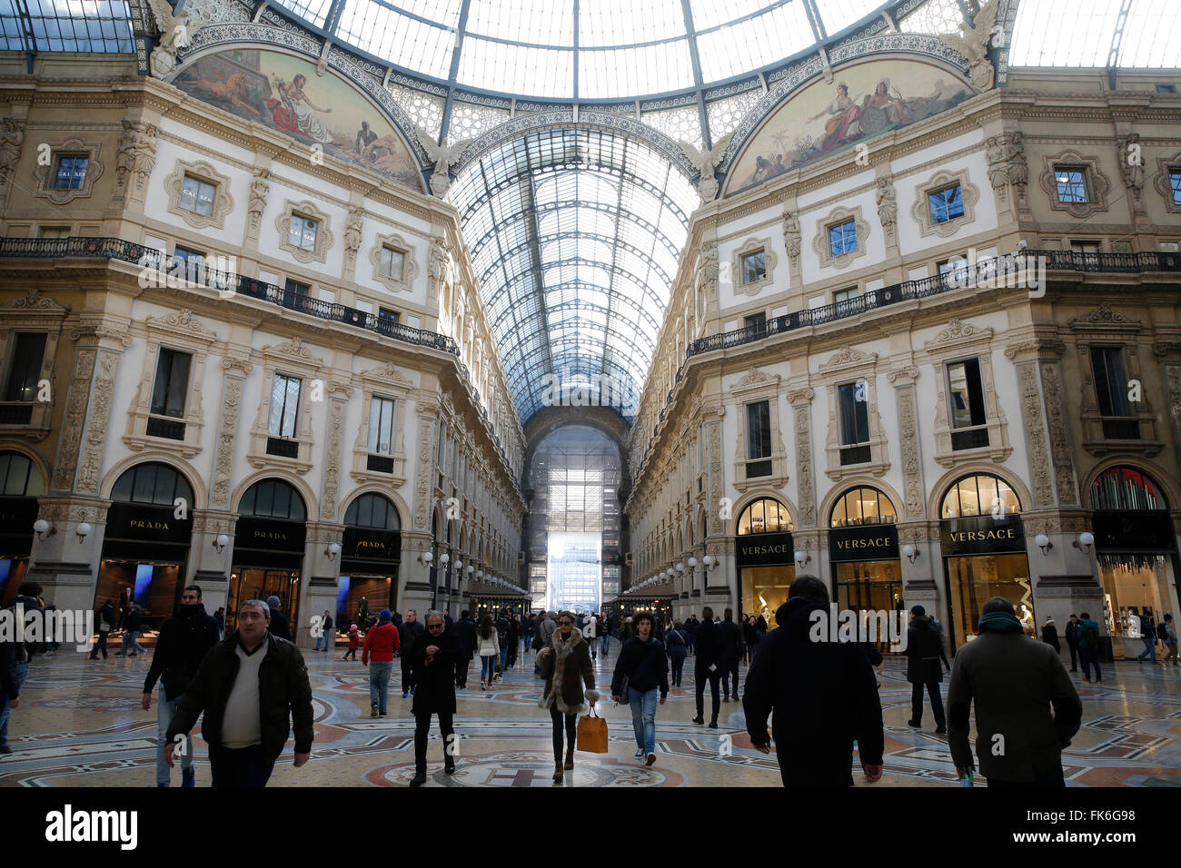 Vittorio Emanuele II Gallery, Milan, Lombardy, Italy, Europe Stock Photo