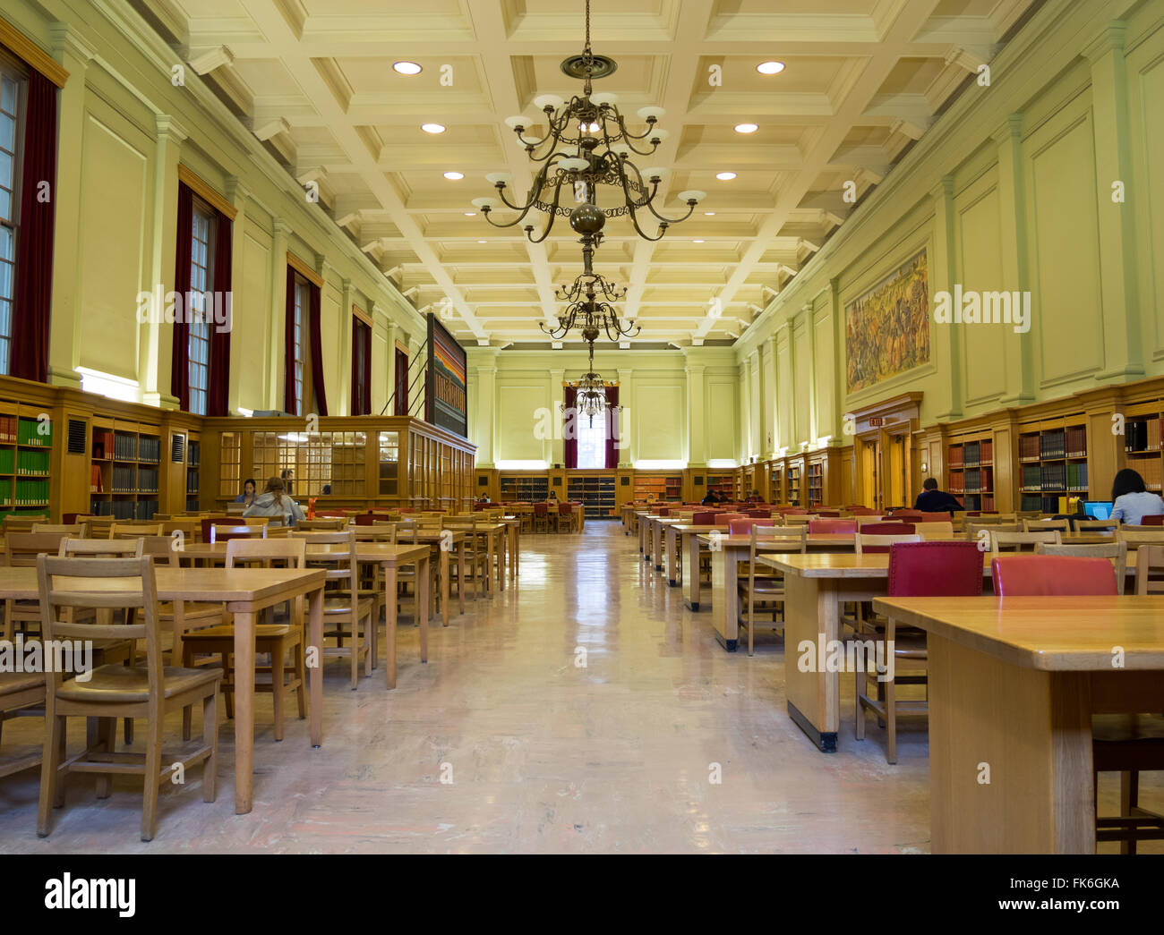 The grand Reading Room on the second floor of the Rutherford Library South at the University of Alberta in Edmonton, Canada. Stock Photo