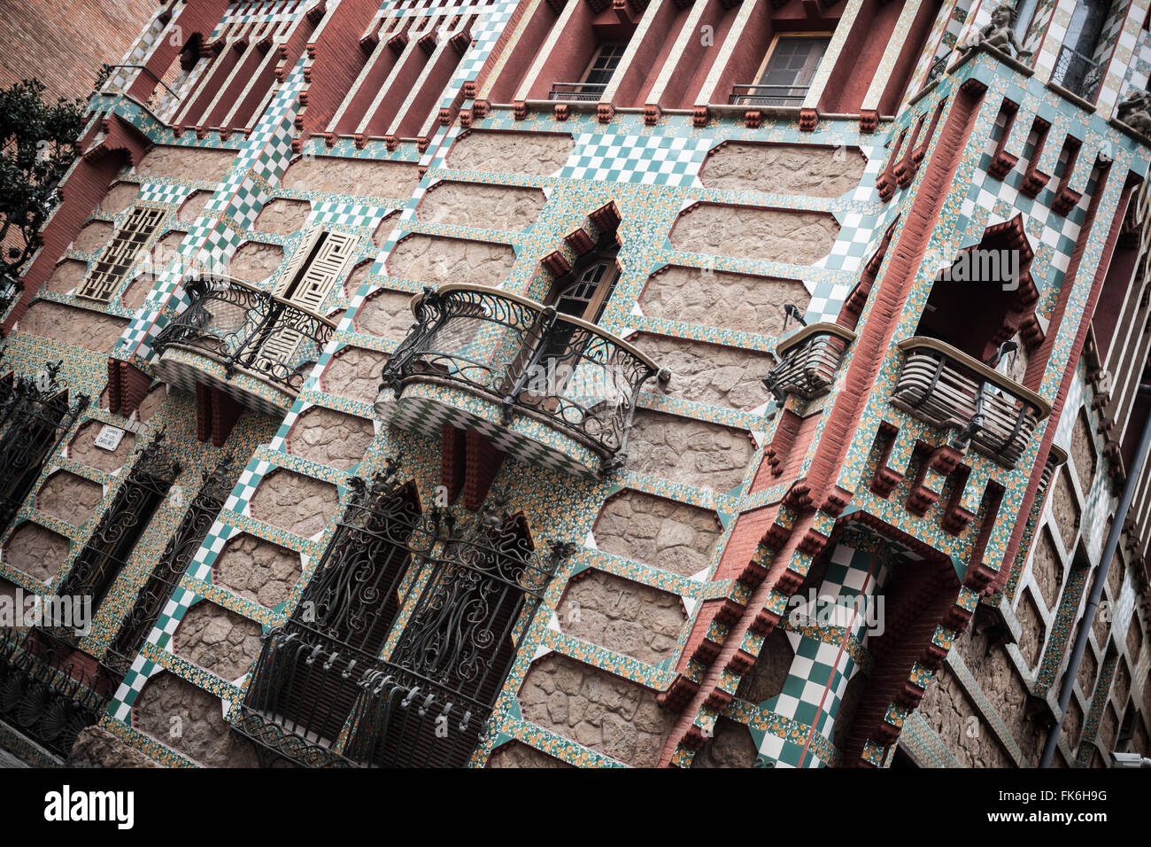 Casa Vicens, 1883, by Antoni Gaudi. Barcelona. Stock Photo
