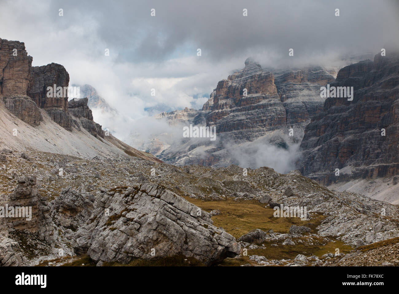 Forca Travenanzes, Zima de Fouzargo, Dolomite Mountains,  Belluno Province, Veneto, Italy Stock Photo