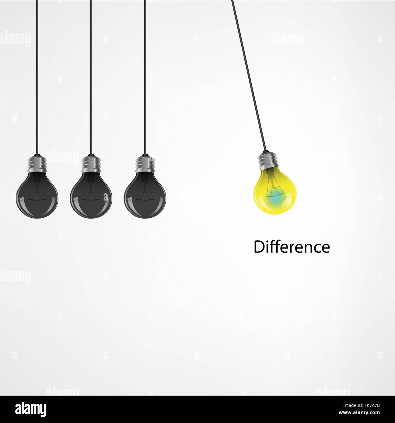 Creative light bulb Idea concept background,difference concept .Vector illustration Stock Vector