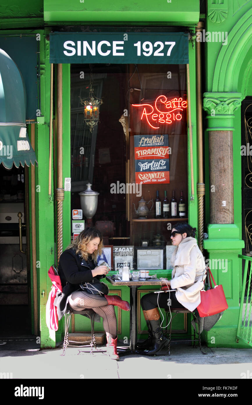 Famous Cafe Reggio coffee house Greenwich Village New York City Stock Photo