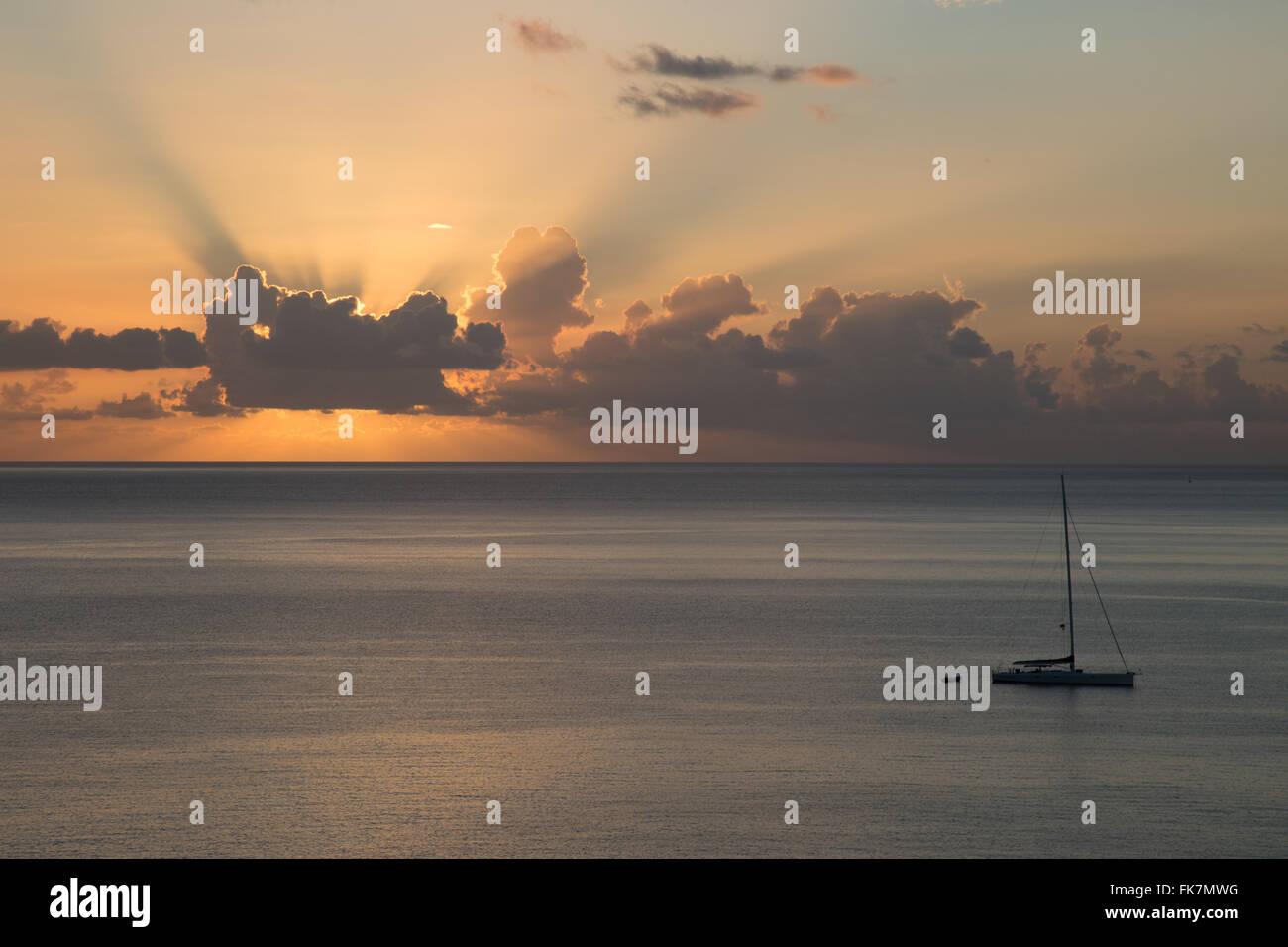 Beautiful sunset at sea Stock Photo - Alamy