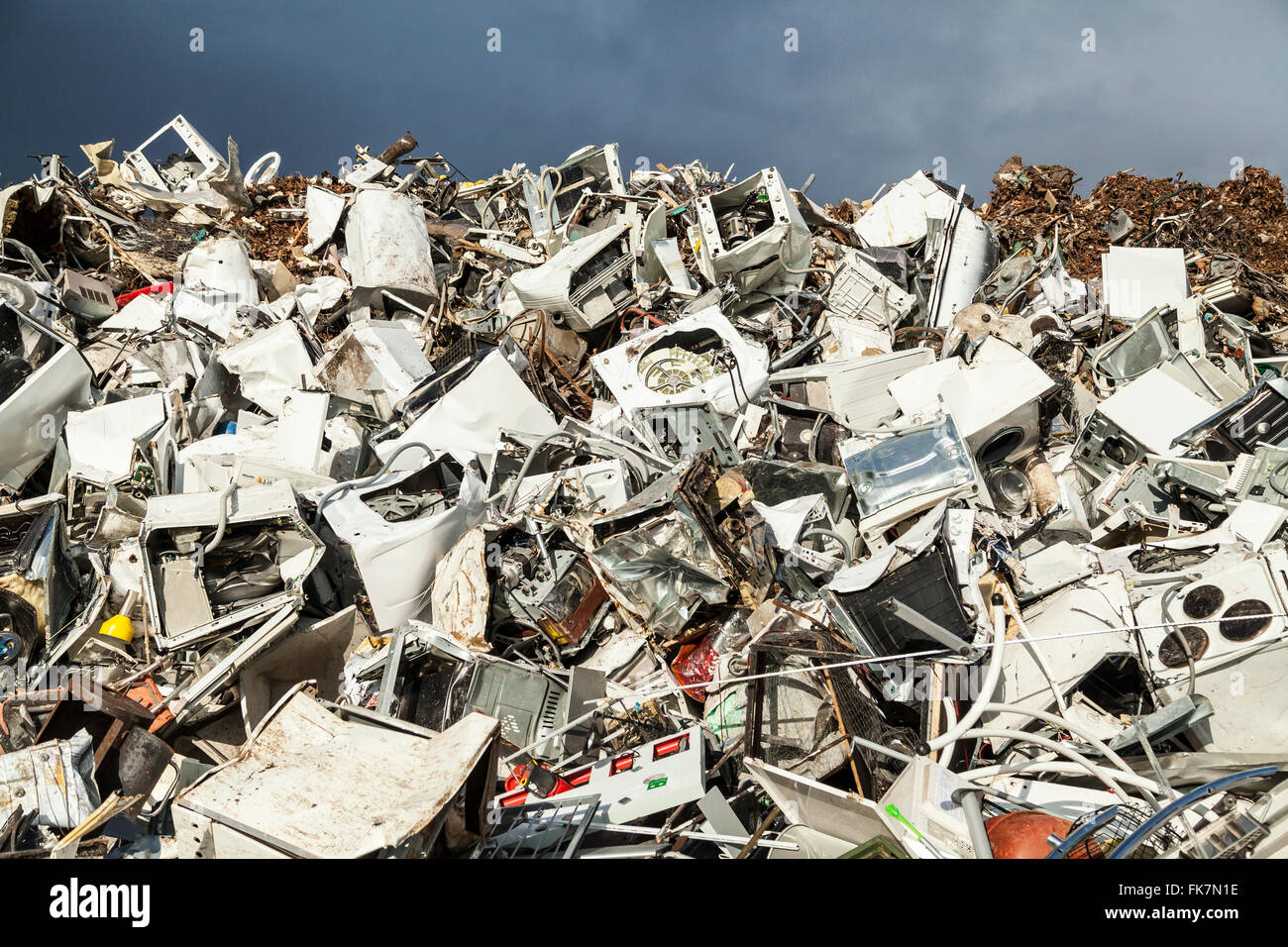 Scrap heap with white goods Stock Photo