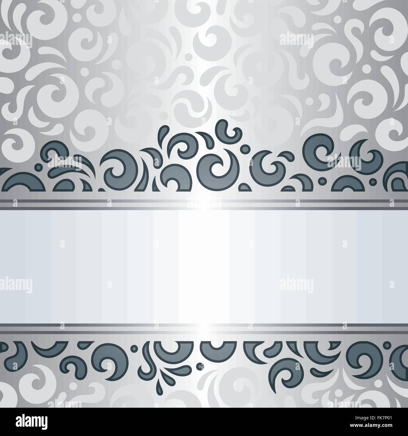 Silver shiny vintage decorative wallpaper pattern background Stock Vector