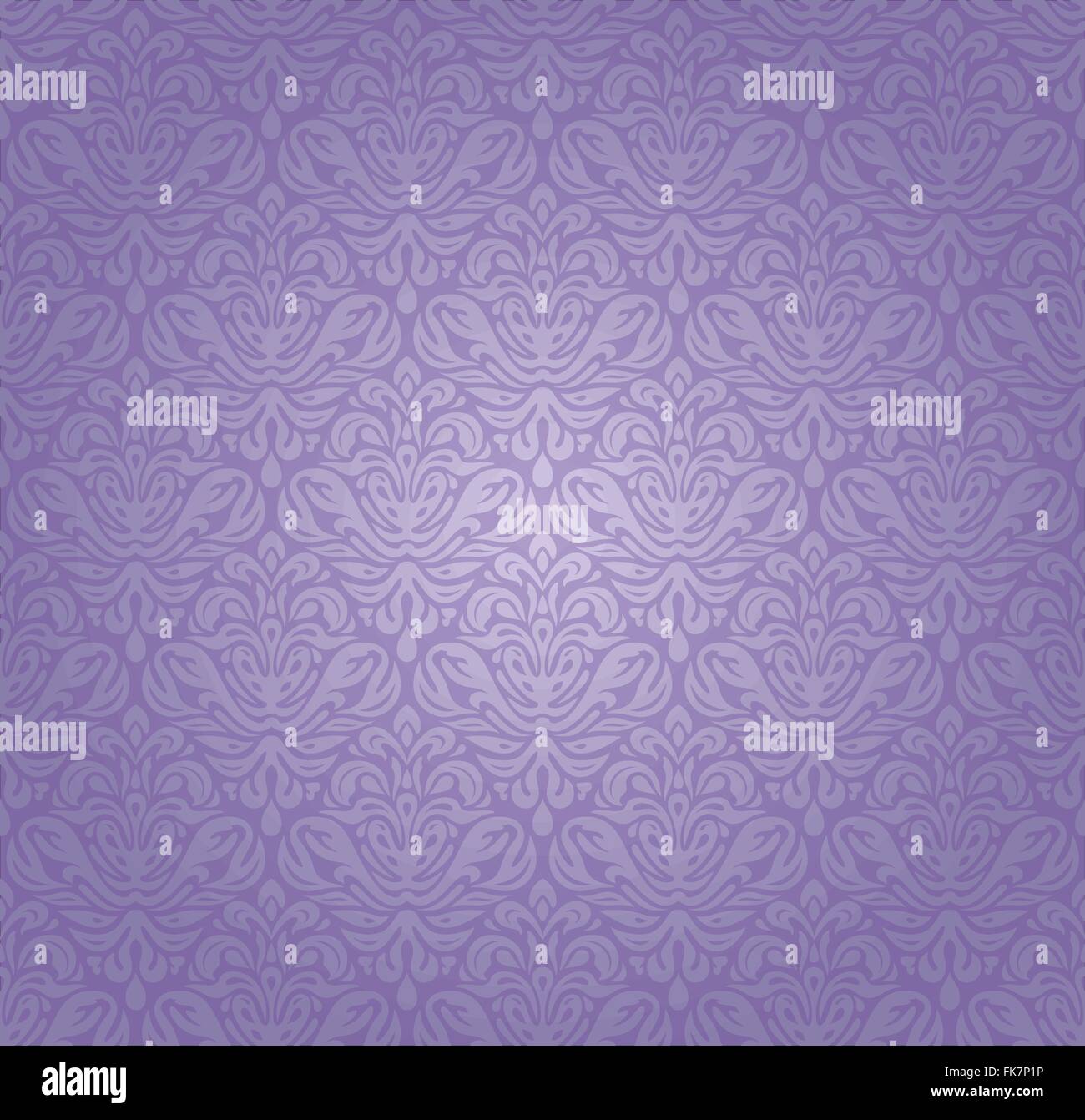 Violet vintage seamless pattern background wallpaper design Stock Vector
