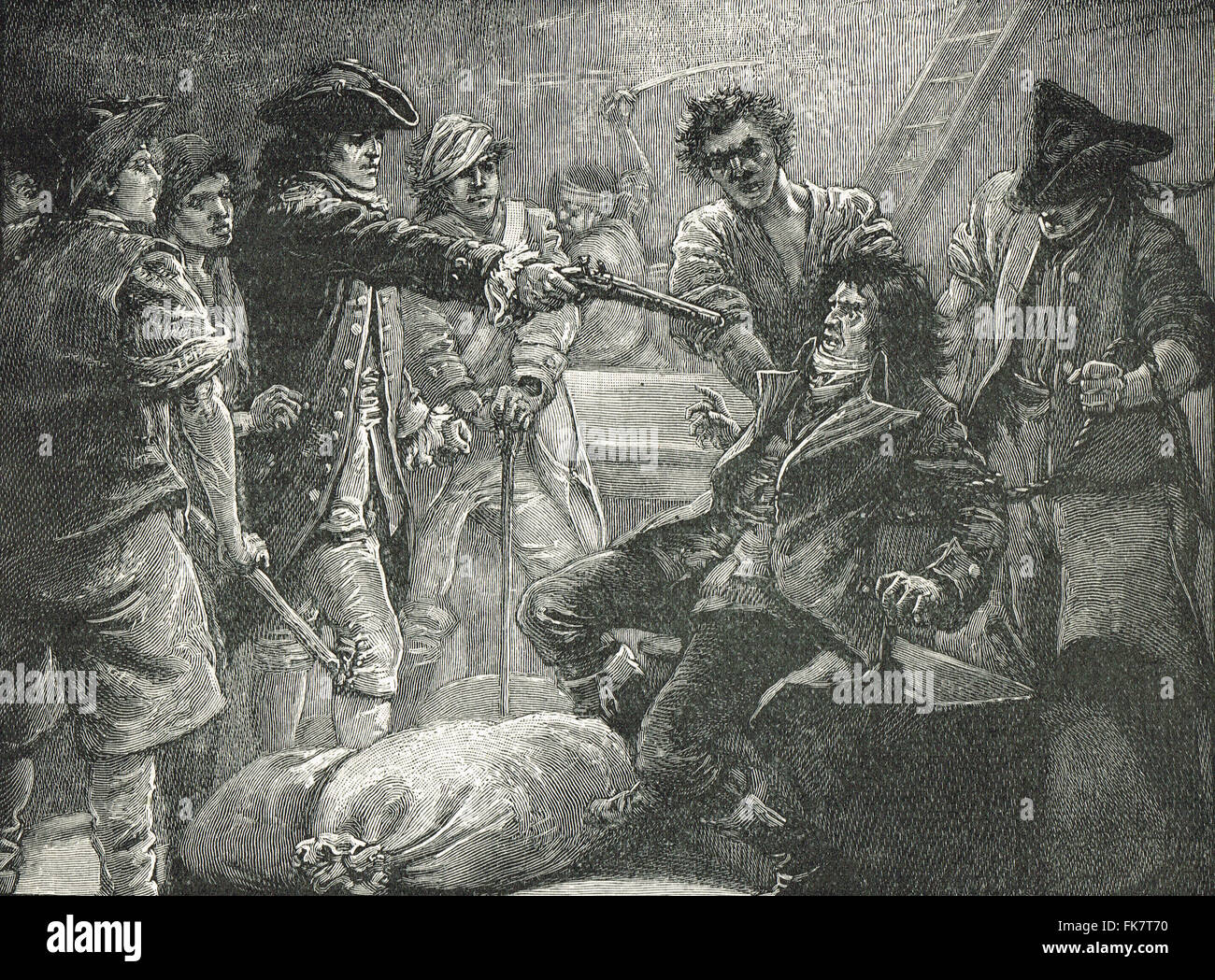 Capture of Wolfe Tone on board The Hoche 1798 Stock Photo