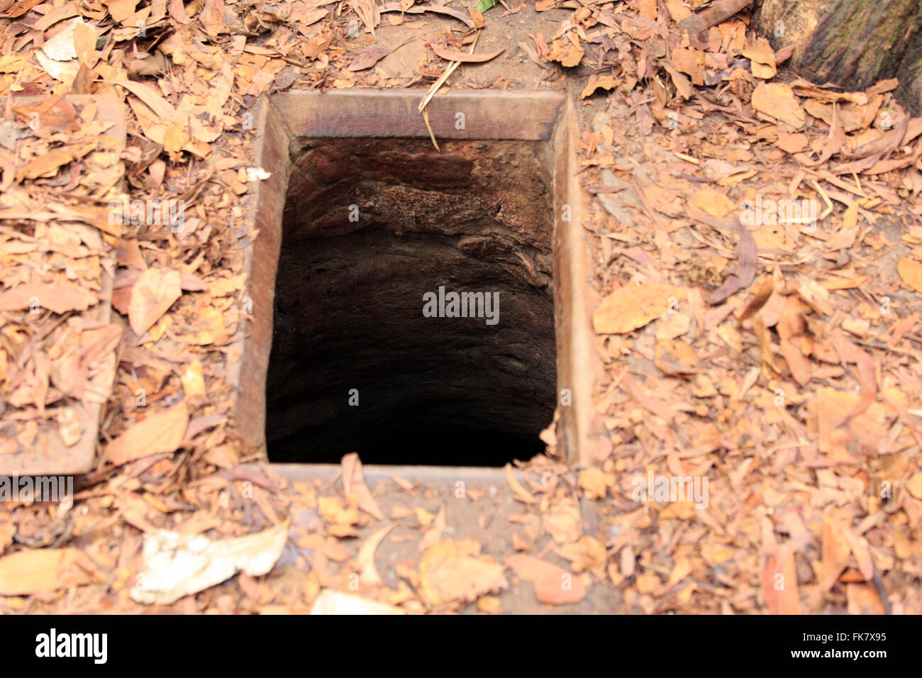 Entrance of a tunnel at Cu Chi Tunnels, Vietnam Stock Photo