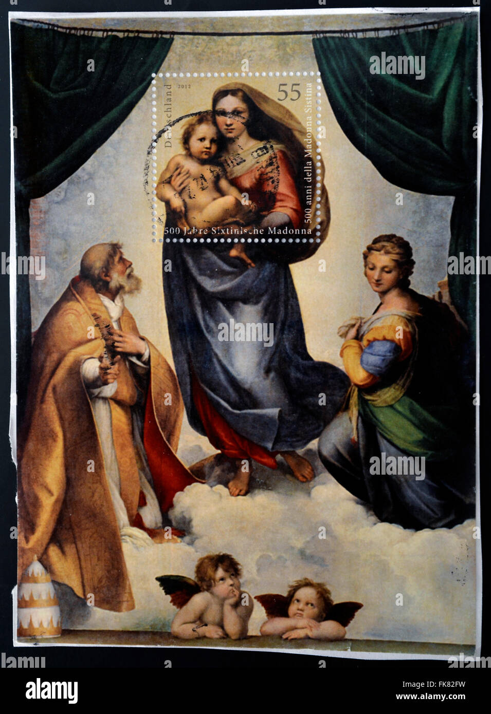GERMANY - CIRCA 2012: A stamp printed in Germany shows Sistine Madonna, Painting by Raphael, circa 2012 Stock Photo