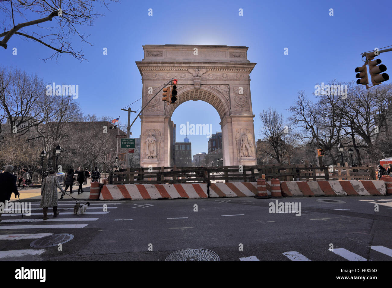 Washington Sqaure Park and Arch Greenwich Village New York City Stock Photo