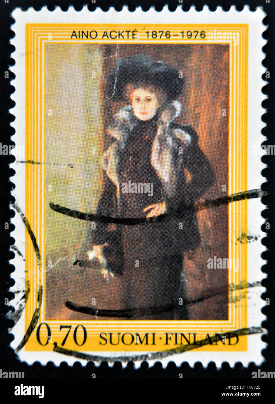 FINLAND - CIRCA 1979: A stamp printed in Finland shows Aino Ackte, circa 1979 Stock Photo