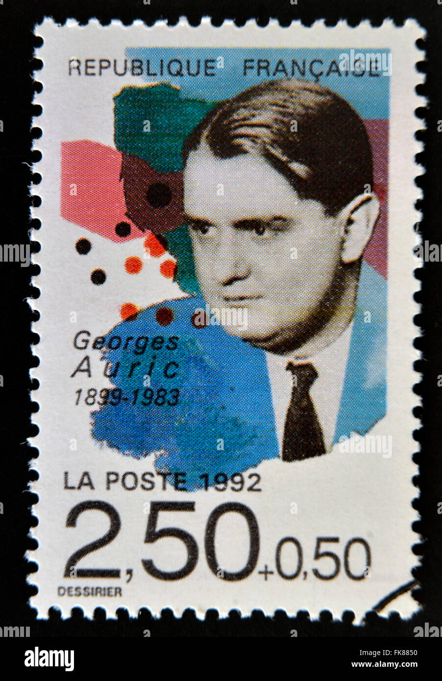 FRANCE - CIRCA 1992: A stamp printed in France shows Georges Auric, circa 1992 Stock Photo