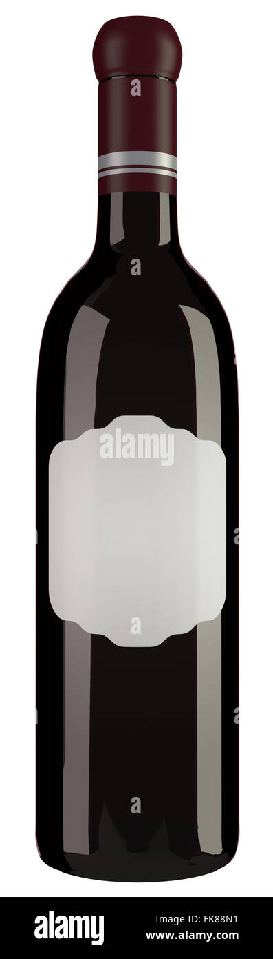 Wine Bottle isolated on White Background Stock Photo