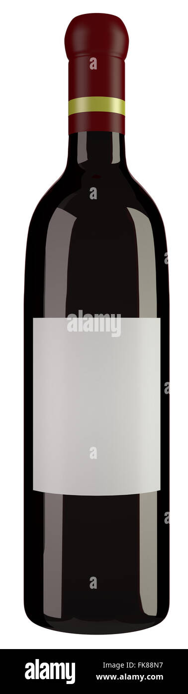 Wine Bottle isolated on White Background Stock Photo