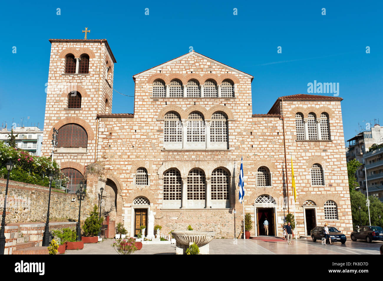 Early Byzantine church, Saint Demetrios or Agios Demetrios, interior, nave, historic centre of Thessaloniki, or Saloniki Stock Photo
