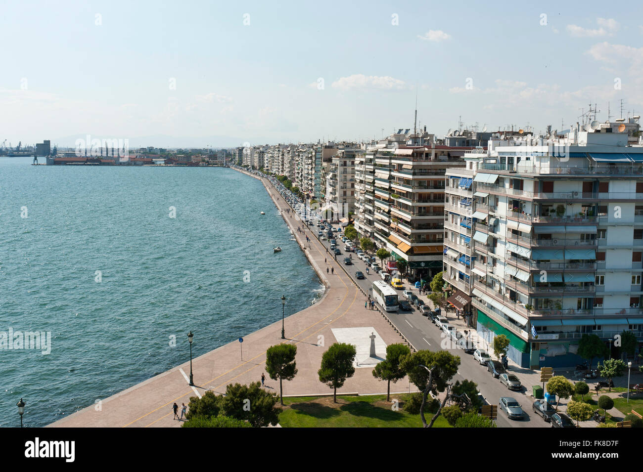 View of the promenade from the White Tower, Thessaloniki, or Saloniki, Central Macedonia, Greece Stock Photo