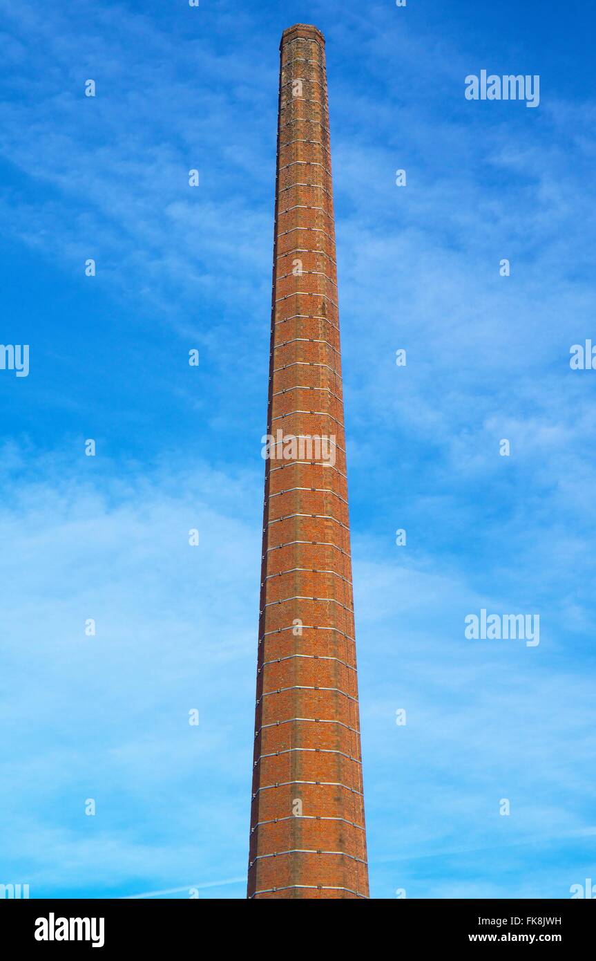Dixon's Chimney. 290 feet tall former textile mill chimney stack. Shaddon Mill, Junction Street, Carlisle, Cumbria, England, UK. Stock Photo