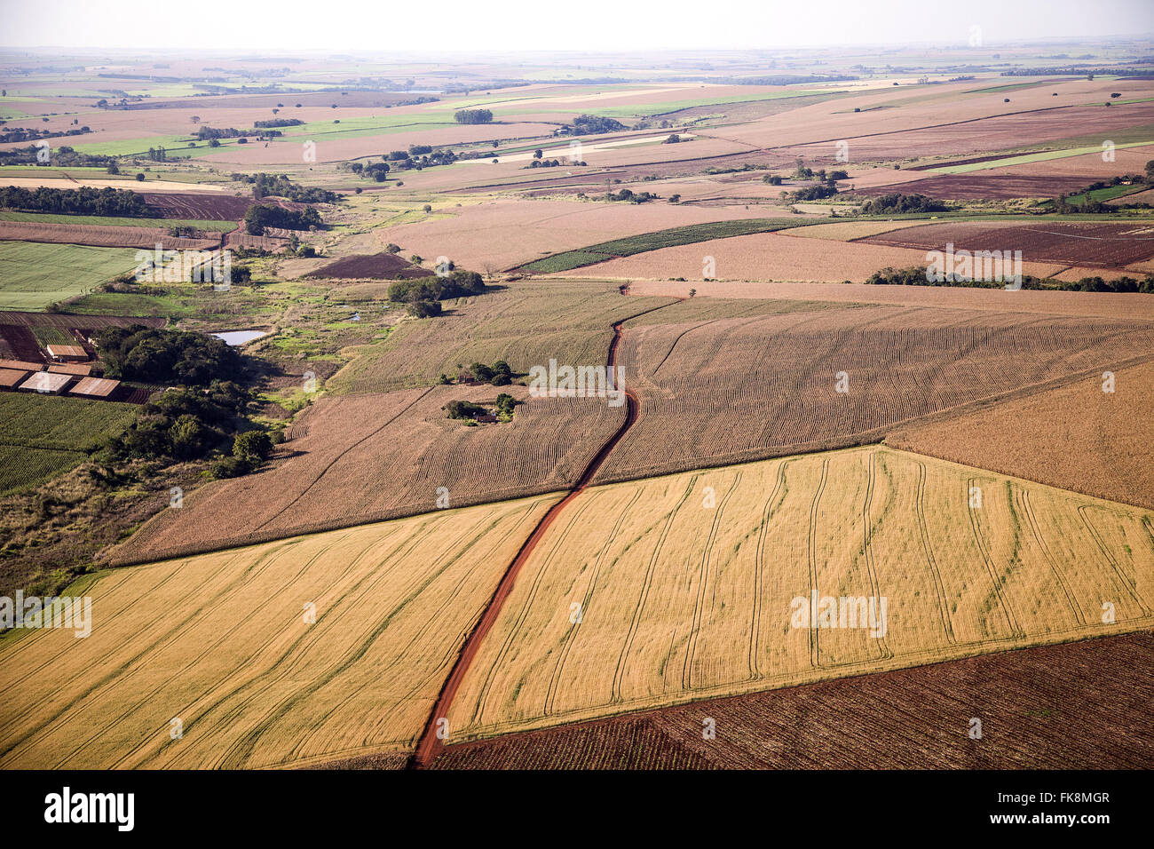 Aerial view of countryside Stock Photo