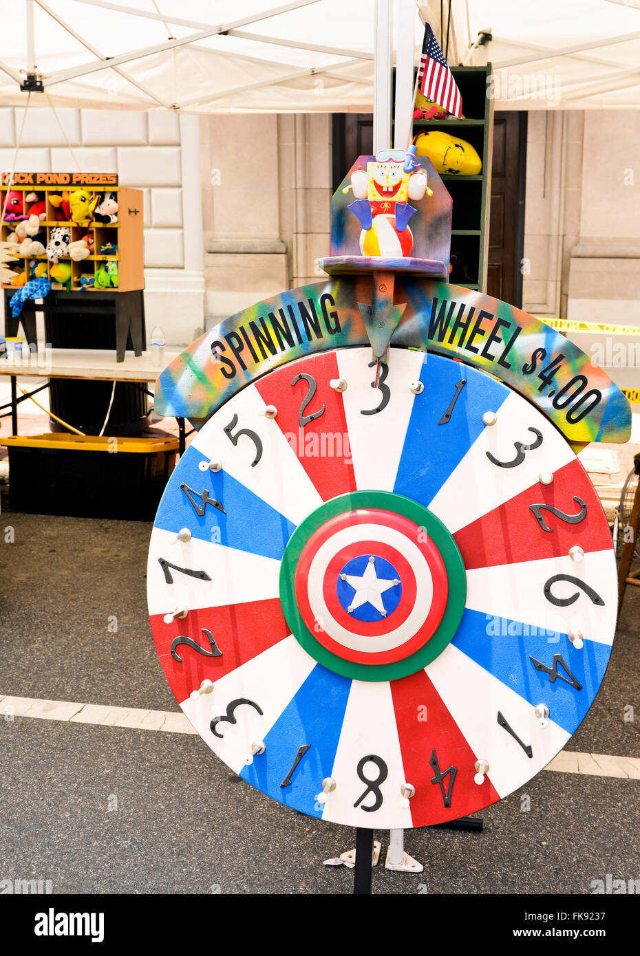 Carnival, festival, fair spinning wheel game Stock Photo