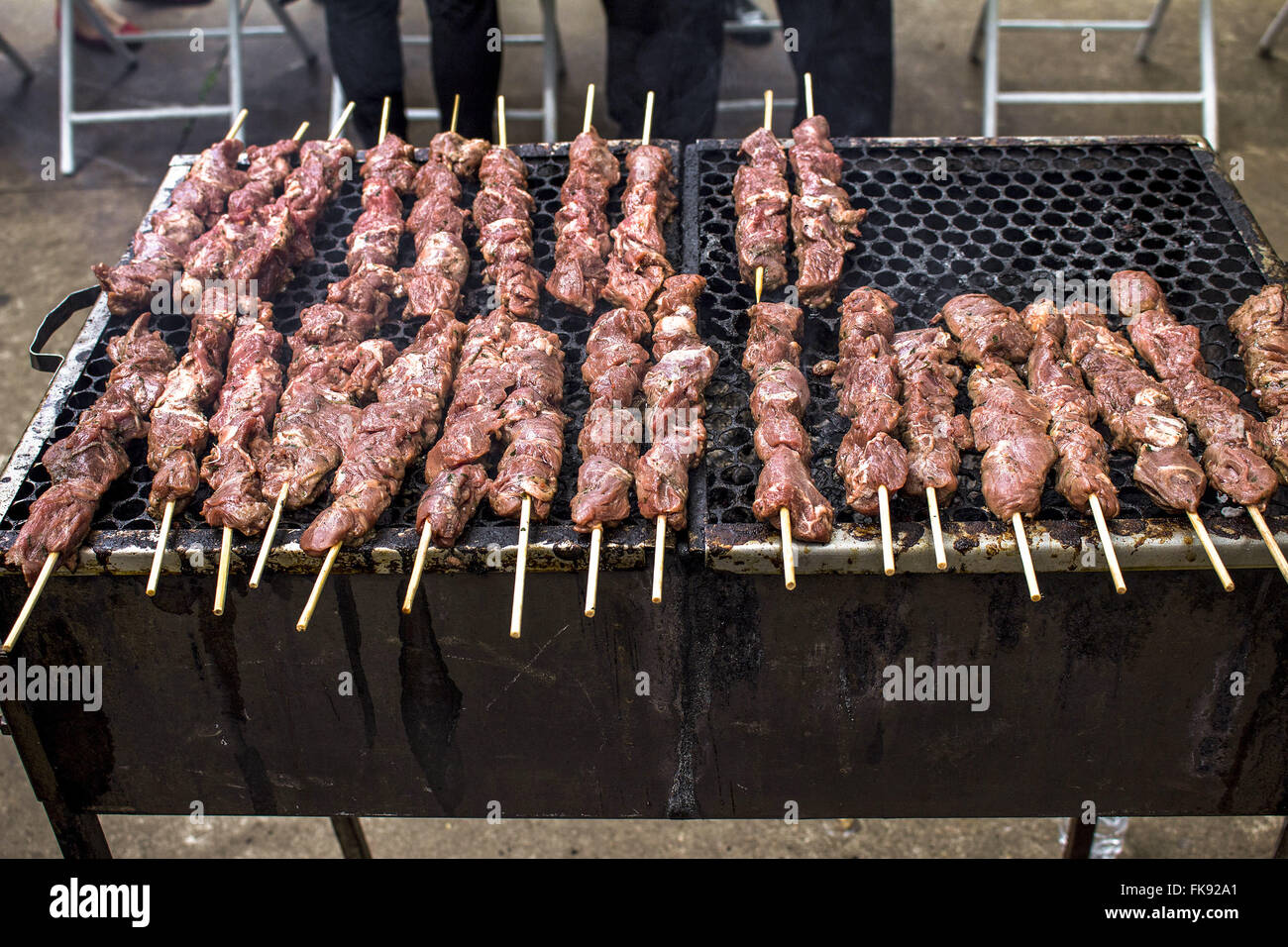 Beef barbecue on a stick Stock Photo Alamy