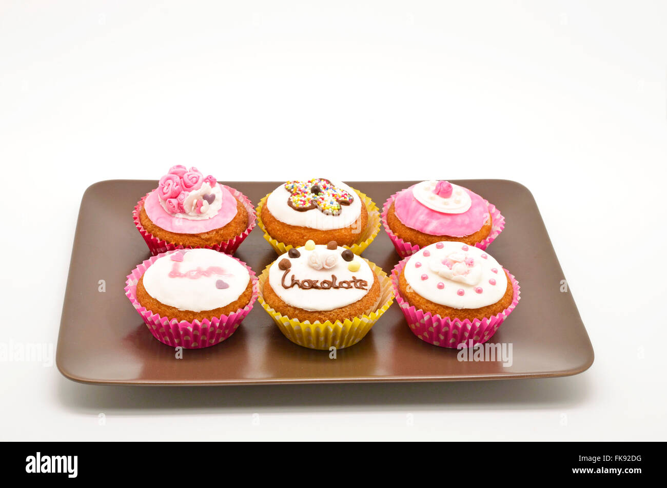 Plate with different cakes Stock Photo Alamy
