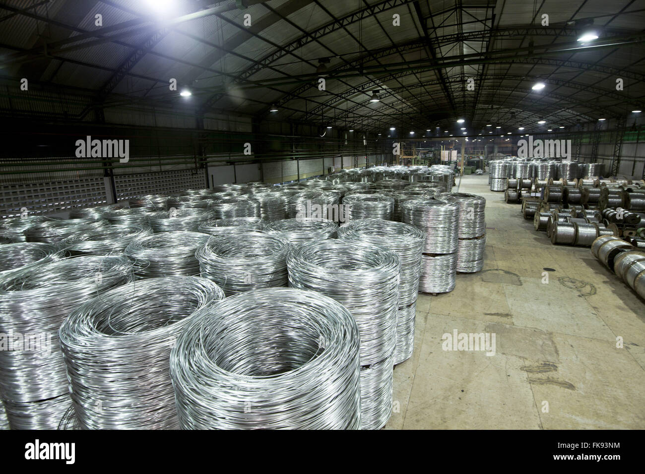 Rollers aluminum cable ready to be packaged for distribution Stock Photo