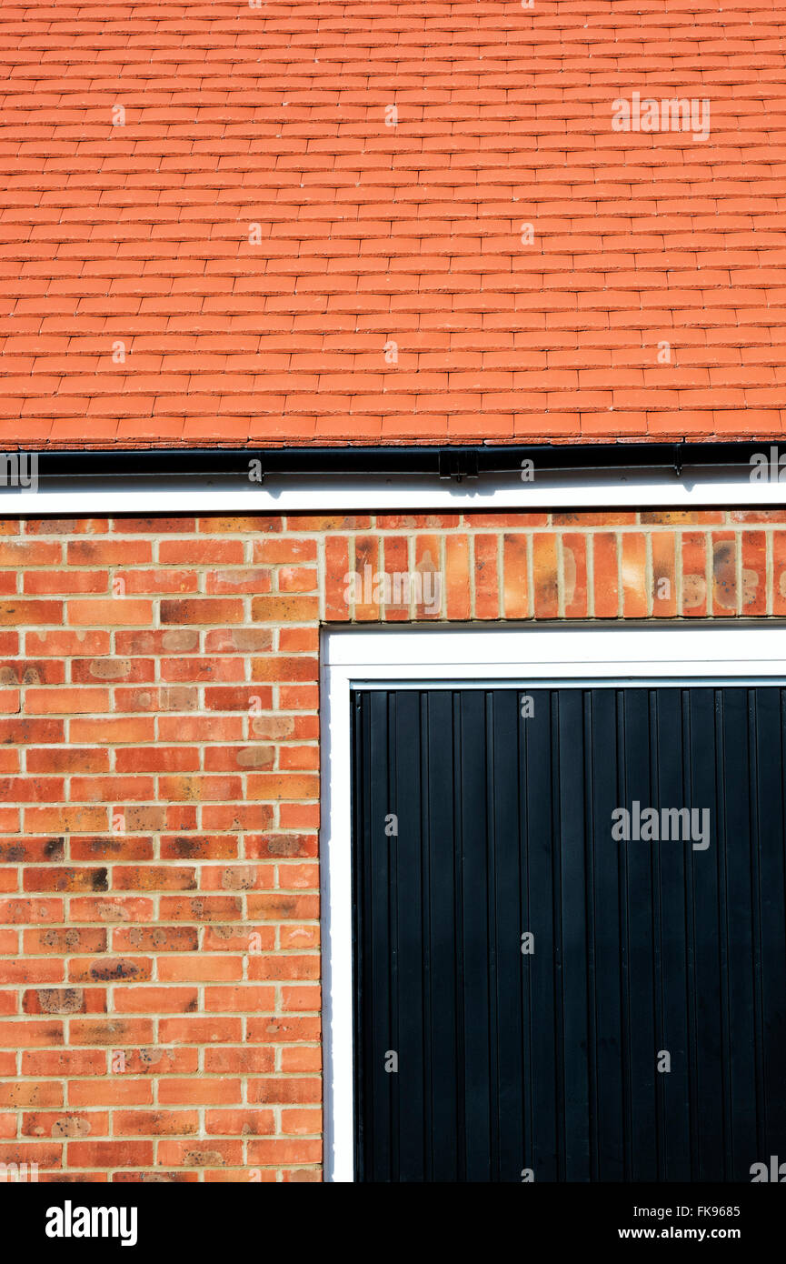 New house building garage abstract. Bicester, Oxfordshire, England Stock Photo