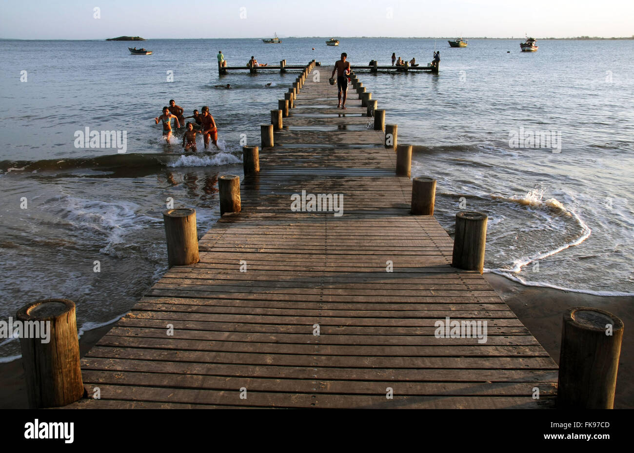 Chico Beach Pier Fields in the Mouth of the River Oyster Bar - RJ Stock Photo