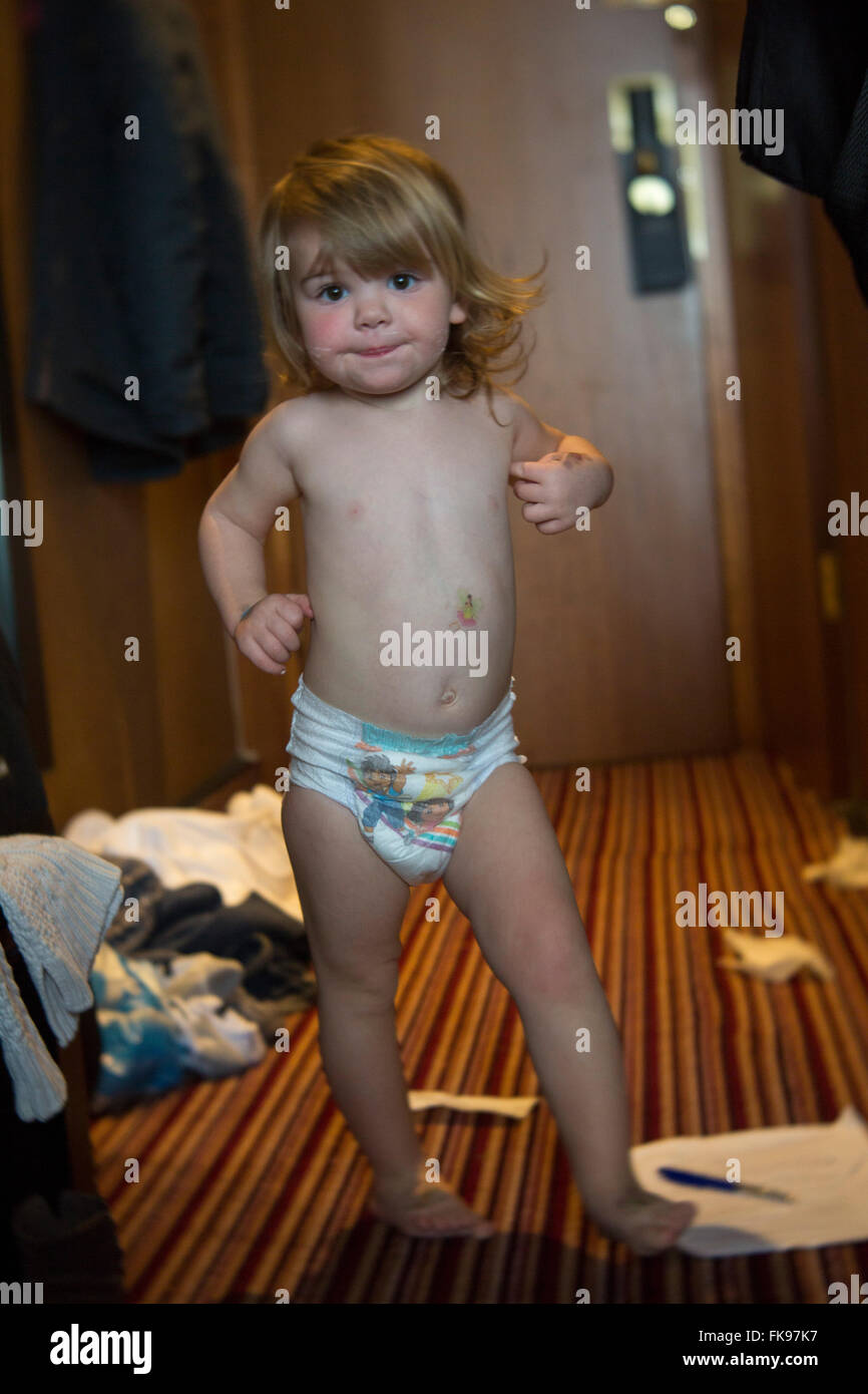 Toddler in diapers Stock Photo Alamy