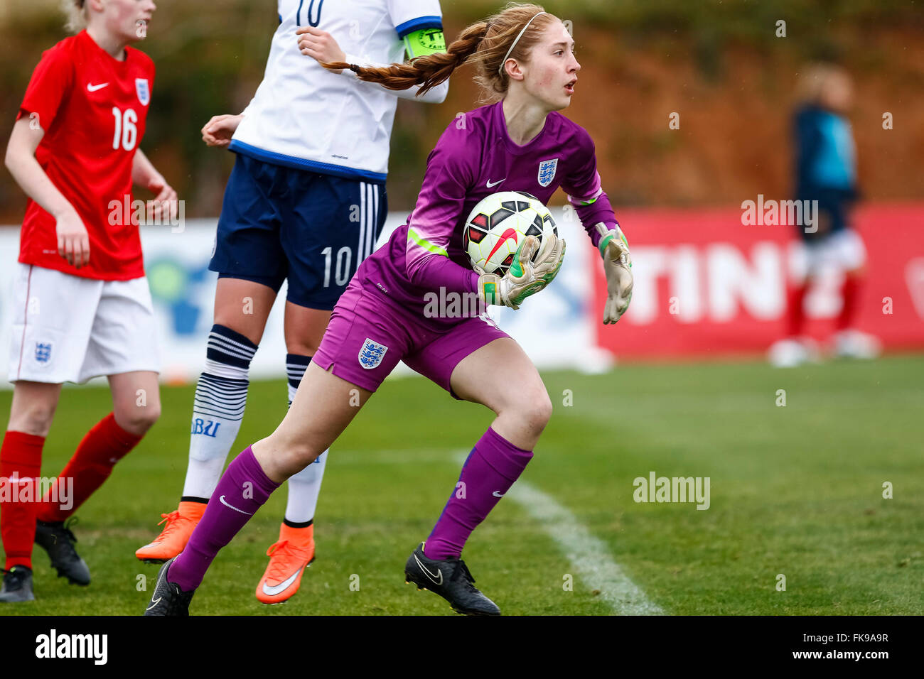 La Manga, Spain. 07th March, 2016. Friendly football match 8 Nations Tournament between England vs Denmark women under 19 © ABEL Stock Photo