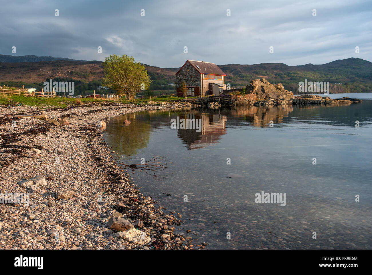 Converted boathouse at Ardarroch on Loch Kishorn Stock Photo Alamy