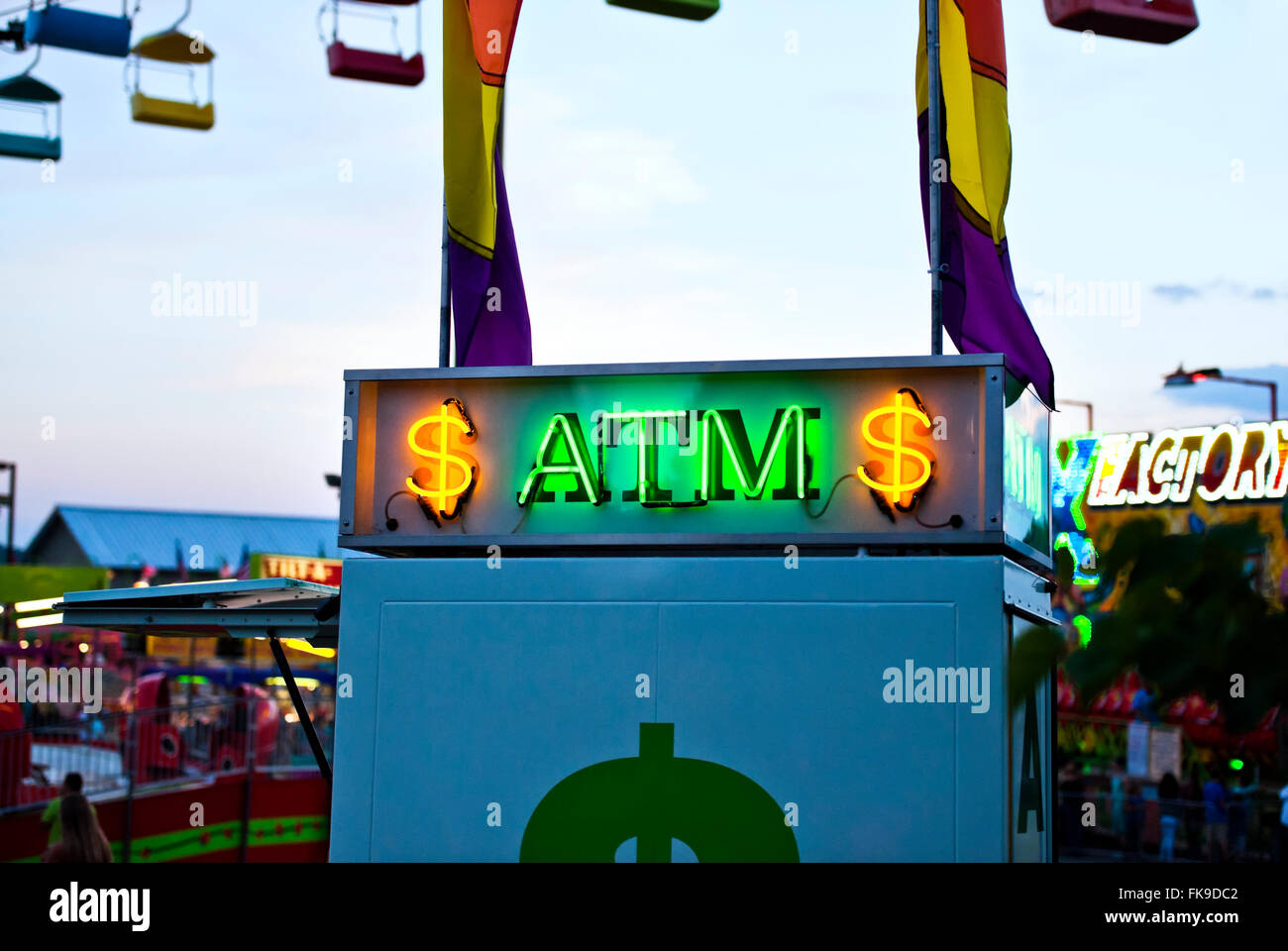 Festival ATM Machine Sign Stock Photo